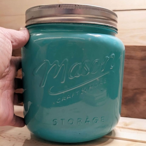 Mason Other - Mason Craft & More Teal Storage Jar